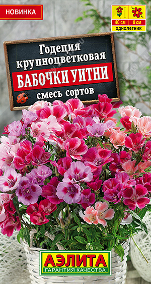 1353A Годеция крупноцветковая Бабочки Уитни, смесь сортов 0,05 гр