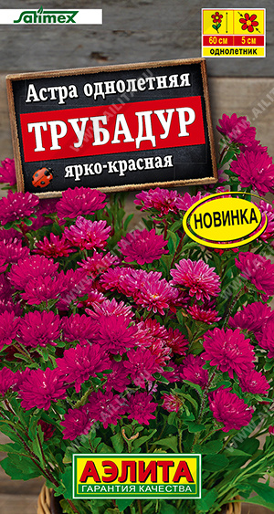 1923A Астра Трубадур ярко-красная, 20 шт